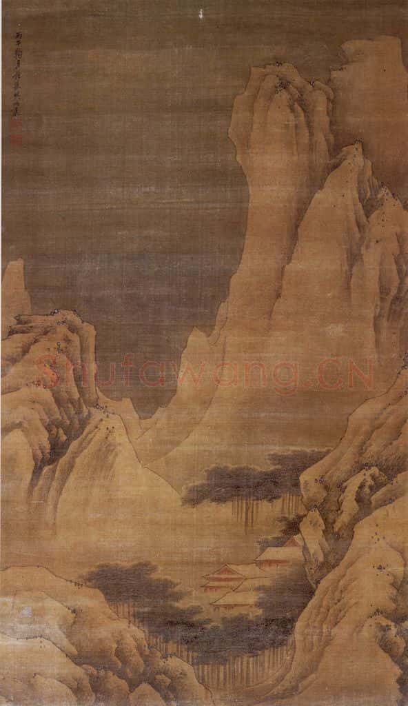 1666 樊圻《雪景山水》书画作品