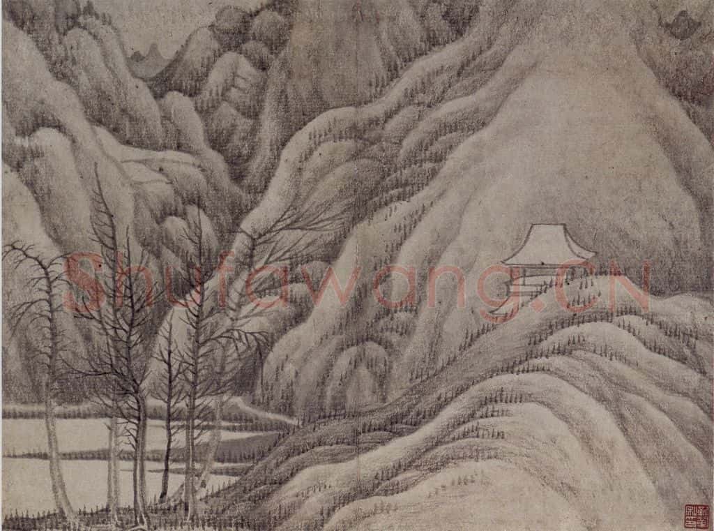 1657 龚贤《山水册》书画作品
