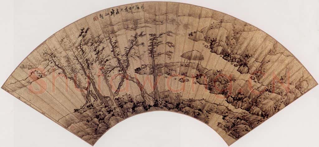 明末 龚贤《山亭溪树图》书画作品