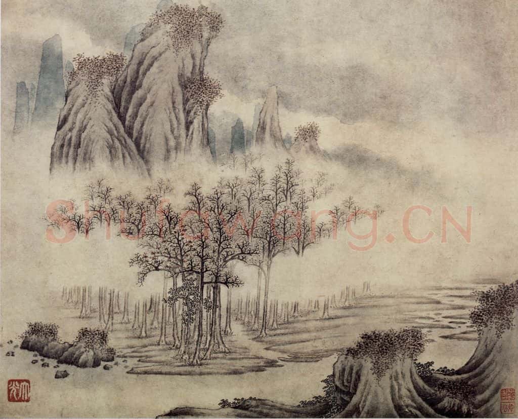 明末清初 樊圻《山水册》书画作品