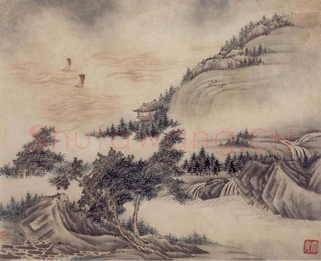 明末清初 樊圻《山水册》书画作品