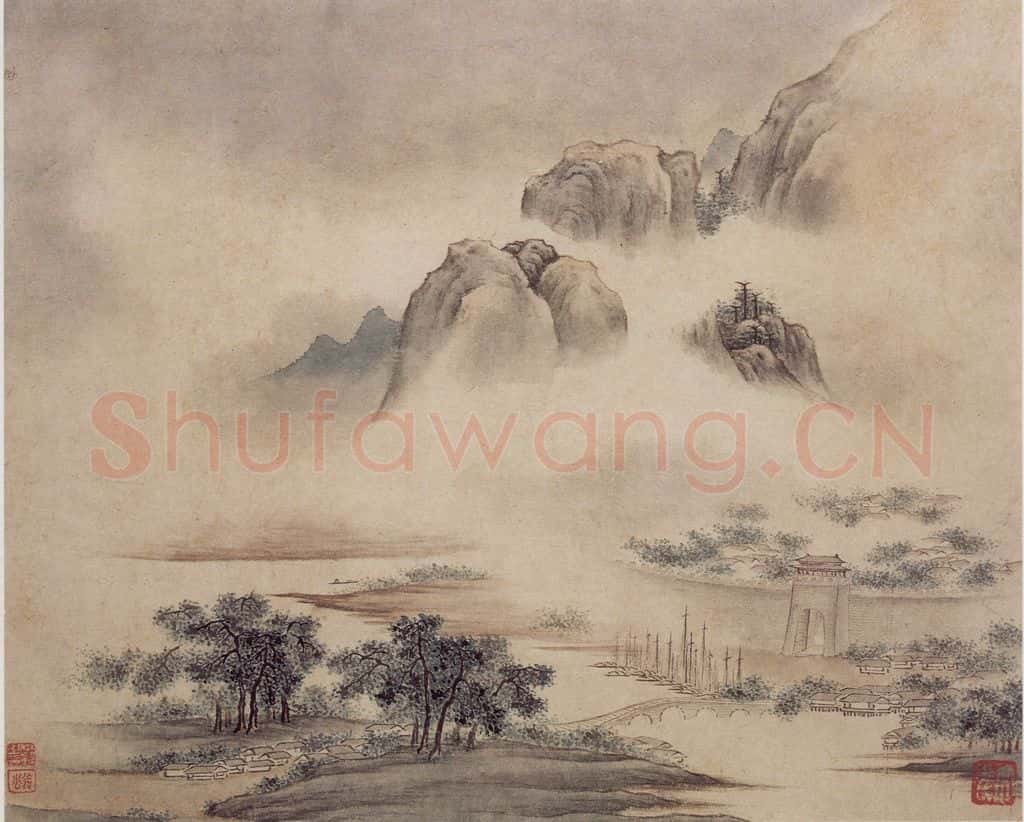 明末清初 樊圻《山水册》书画作品