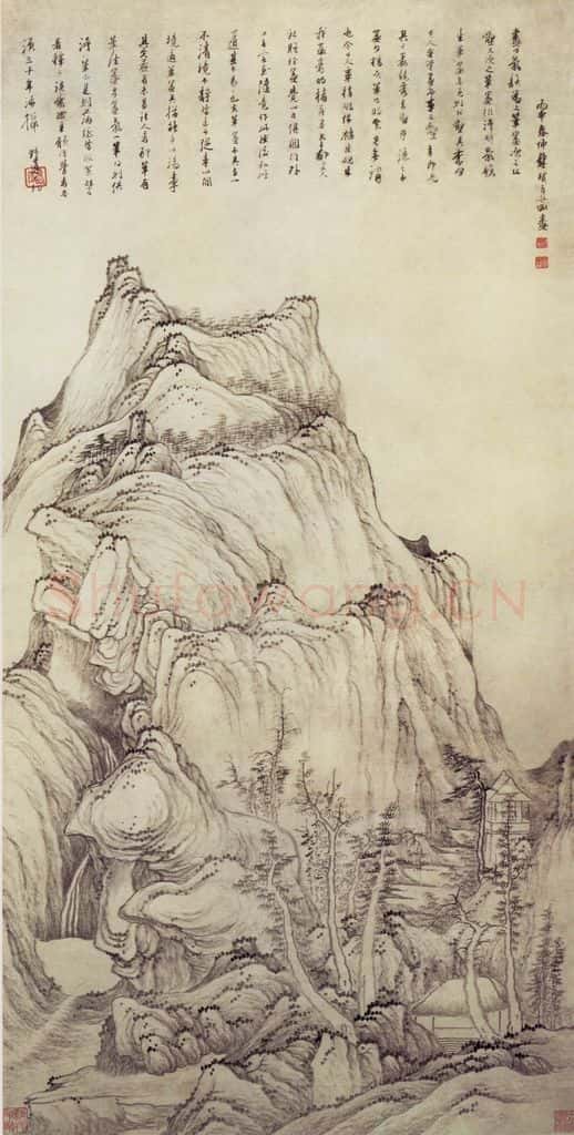 1656 龚贤《自藏山水》书画作品