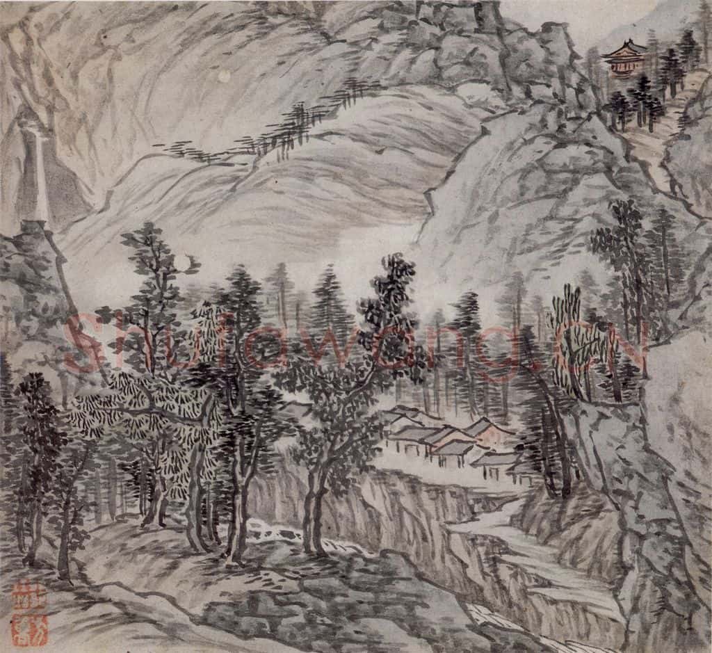 明末清初 邹喆《山水册》书画作品