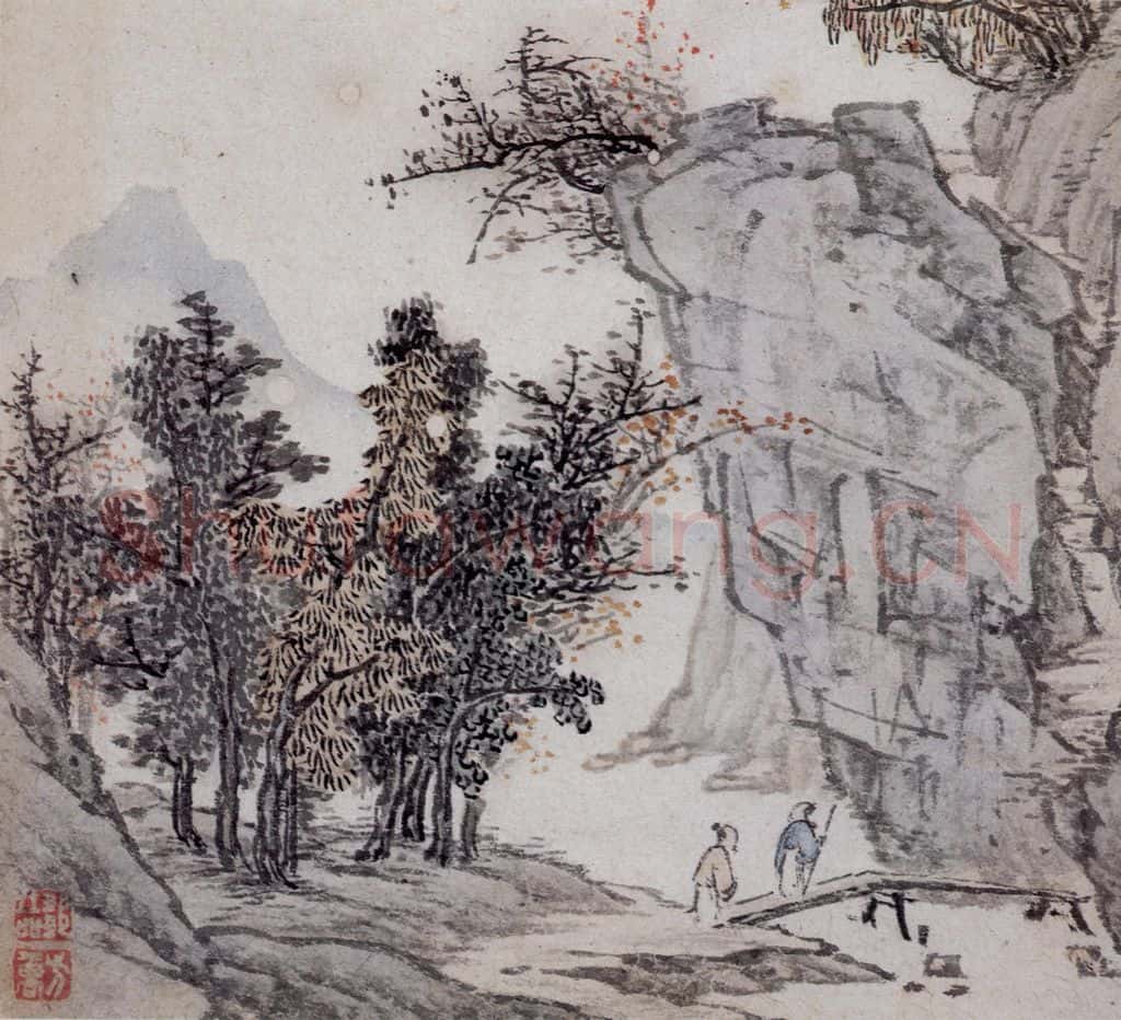 明末清初 邹喆《山水册》书画作品