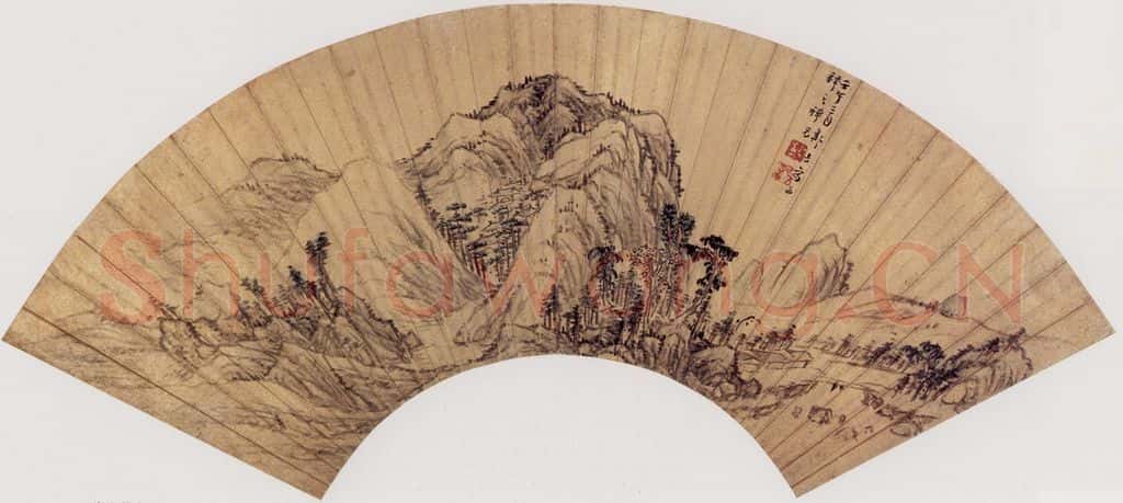 1701 邹喆《嵩山萧寺图》书画作品
