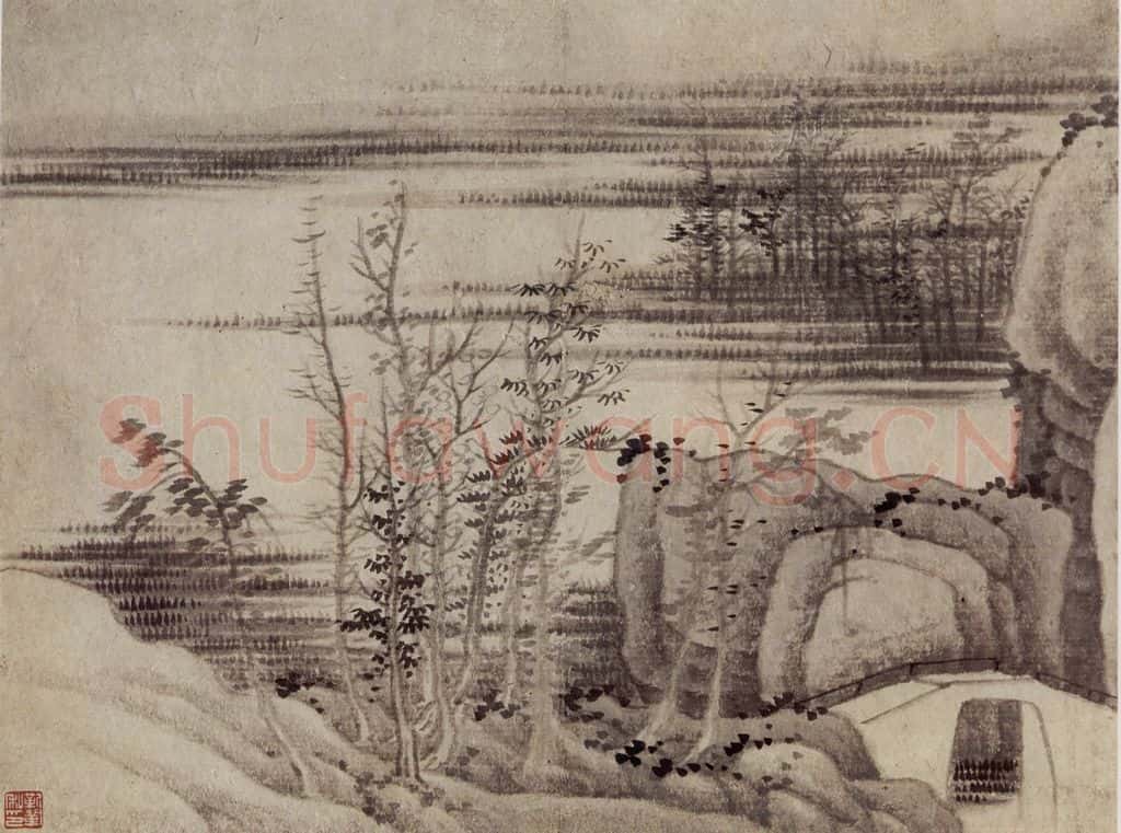 1657 龚贤《山水册》书画作品