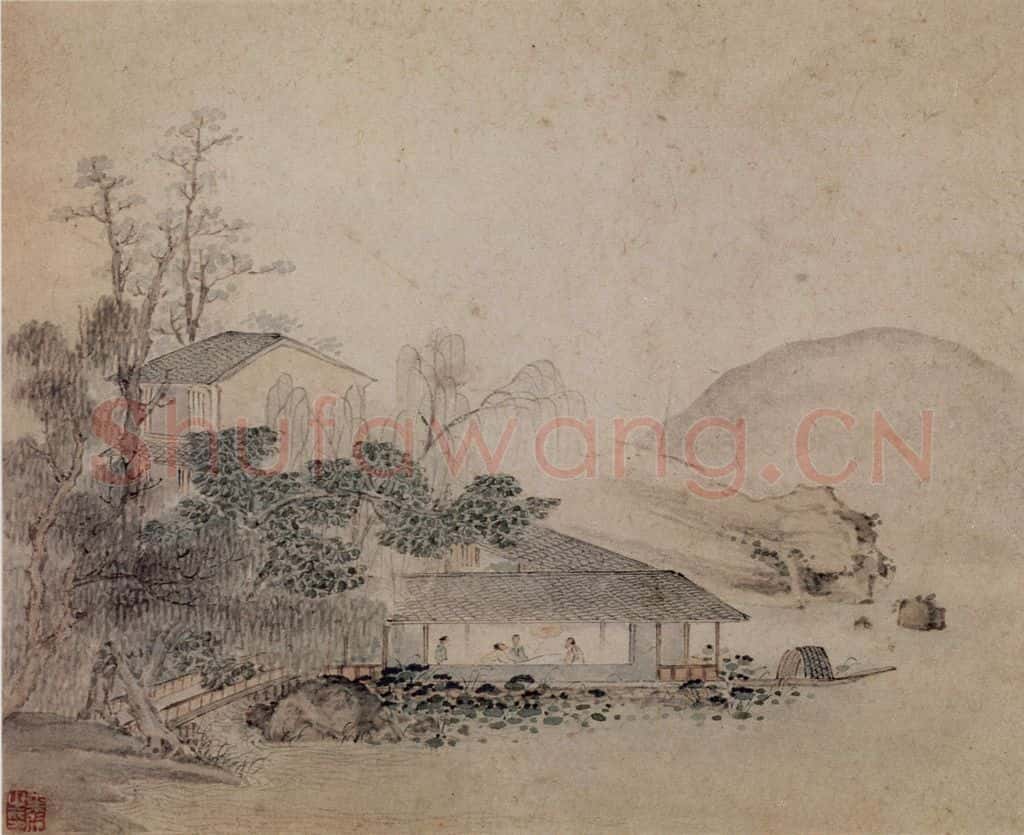 1657 叶欣《山水册》书画作品