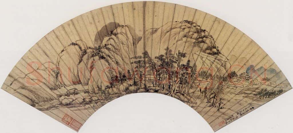 1672 叶欣《金陵八家扇面》书画作品