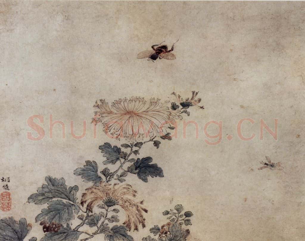 明末清初 胡慥《花鸟》书画作品