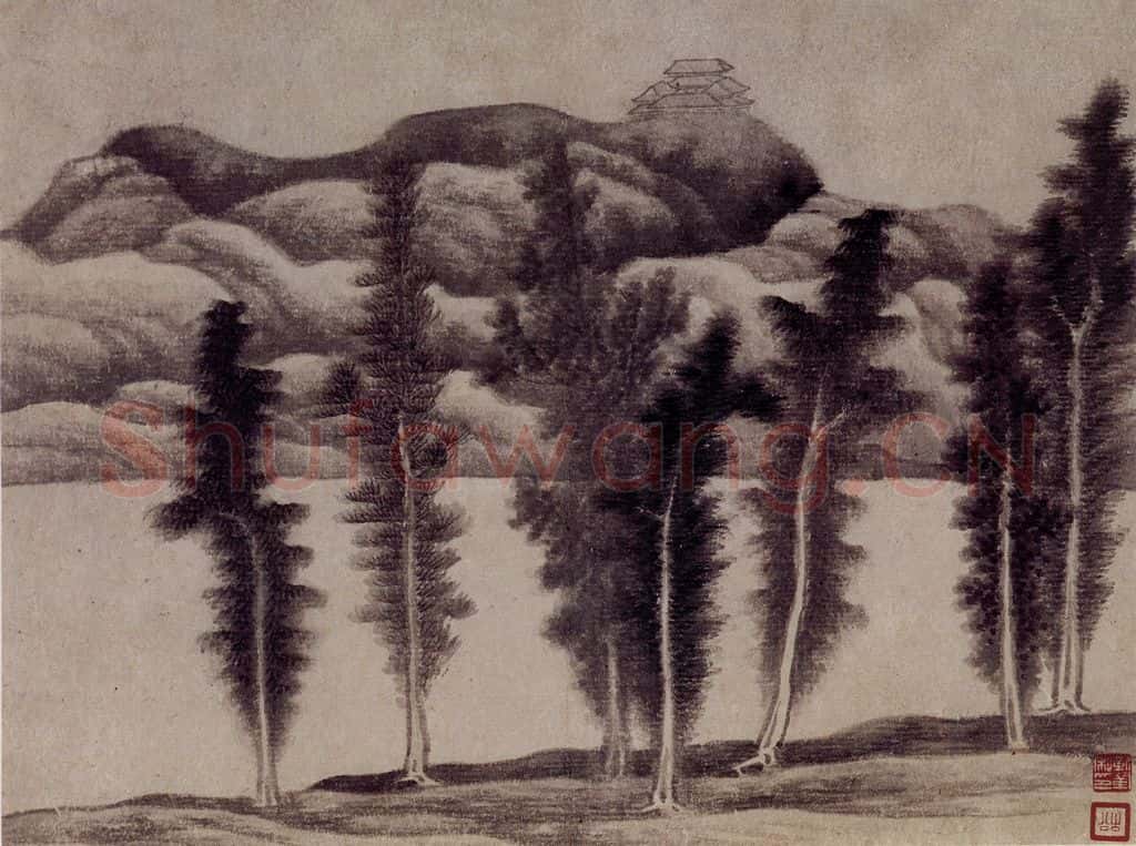 1657 龚贤《山水册》书画作品