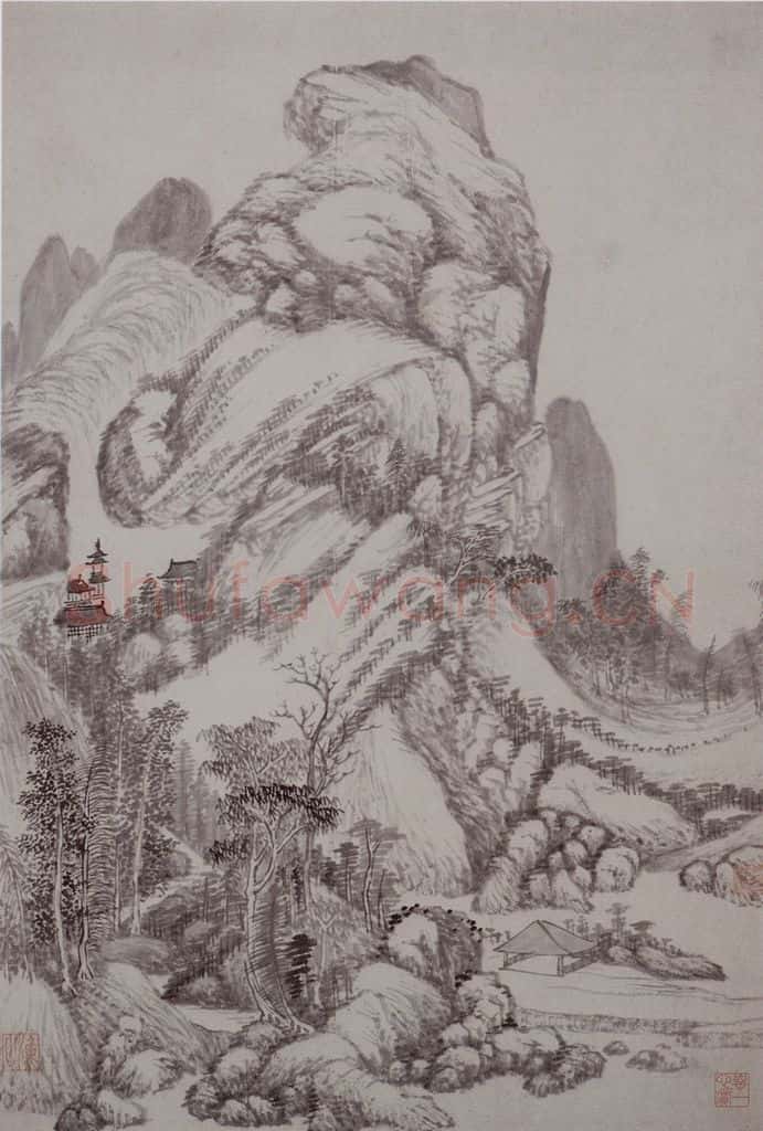 清 吴历《仿古山水册》书画作品