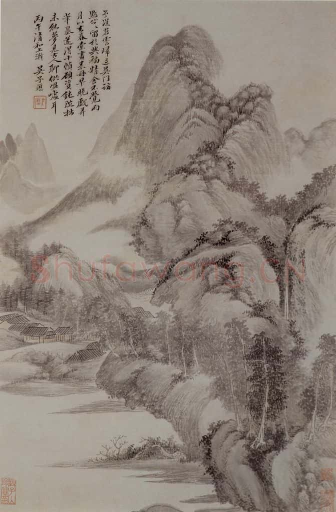 清 吴历《仿古山水册》书画作品