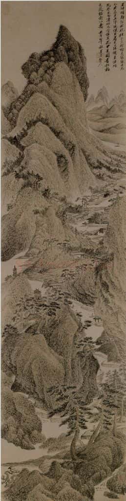 清 吴历《静深秋晓图轴》书画作品