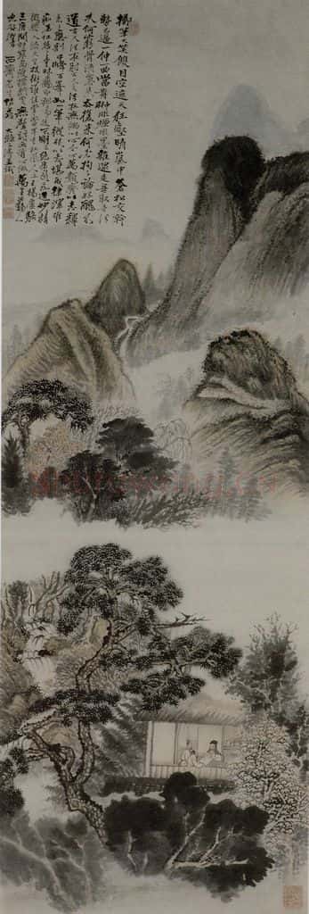 清 原济《狂壑晴岚图轴》书画作品