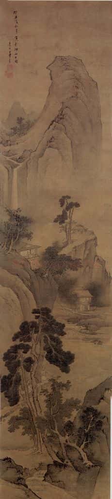 清 章采《溪山林屋图轴》书画作品