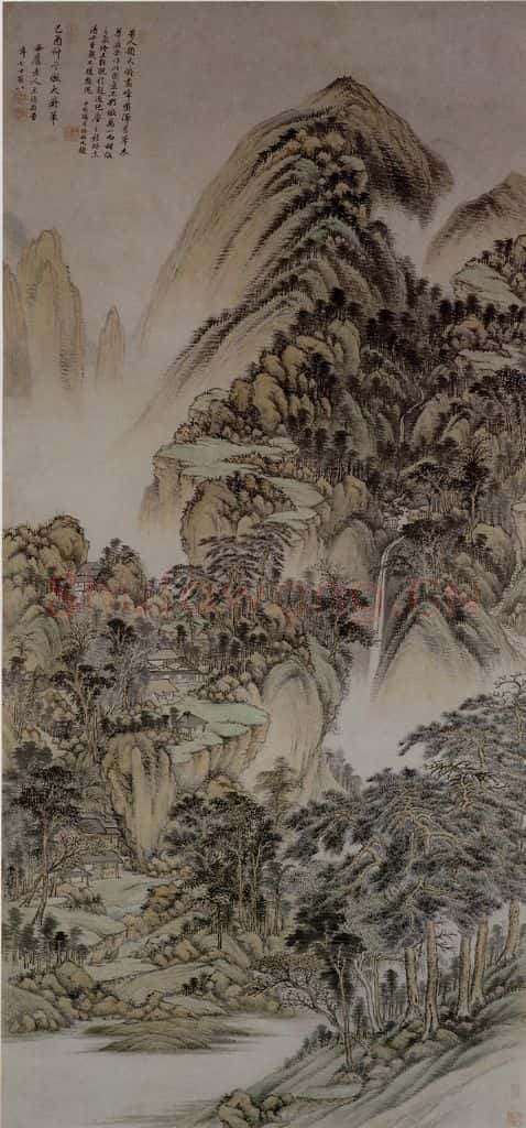 清 王时敏《仿大痴山水图轴》书画作品