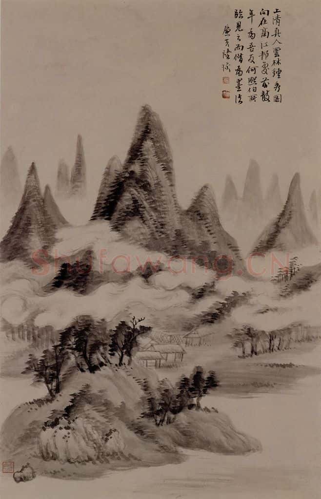 清 陆恢《临古山水册》书画作品