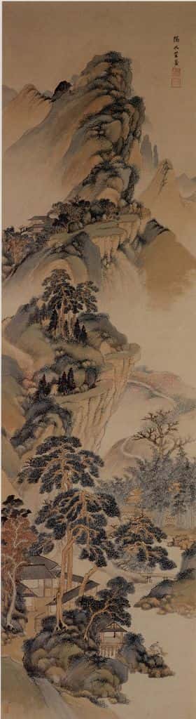 清 王鉴《仿古山水屏》书画作品