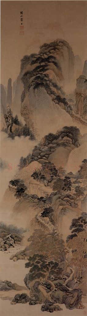 清 王鉴《仿古山水屏》书画作品