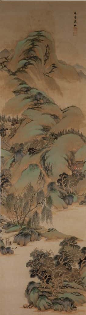 清 王鉴《仿古山水屏》书画作品