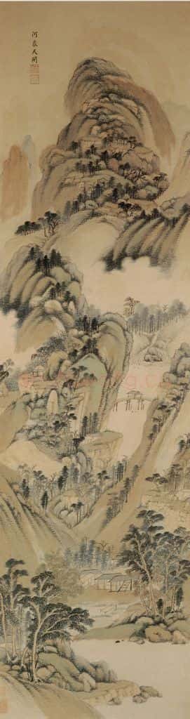 清 王鉴《仿古山水屏》书画作品