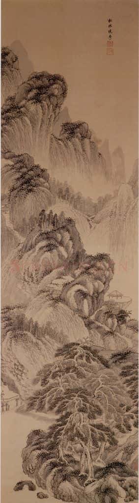 清 王鉴《仿古山水屏》书画作品