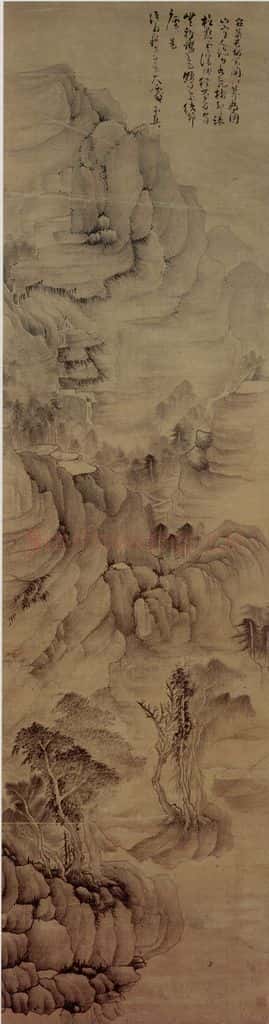 清 法若真《空山疏树图轴》书画作品