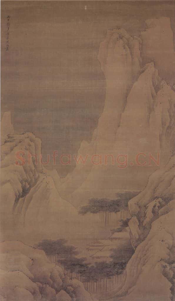 清 樊圻《雪景山水图轴》书画作品