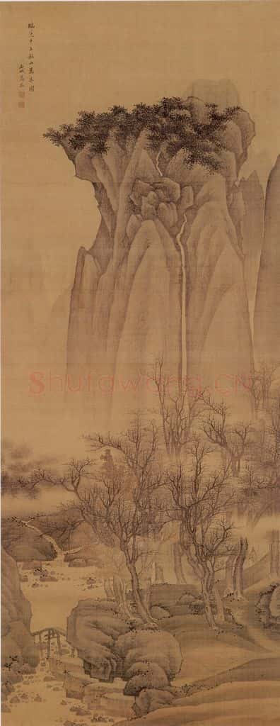 清 高岑《秋山万木图轴》书画作品