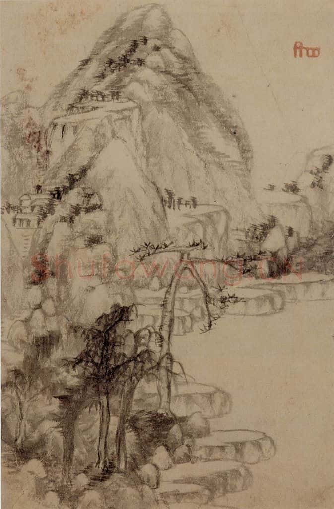 清 朱耷《山水册》书画作品