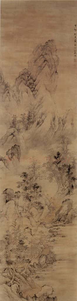 清 高岑《山径同游图轴》书画作品