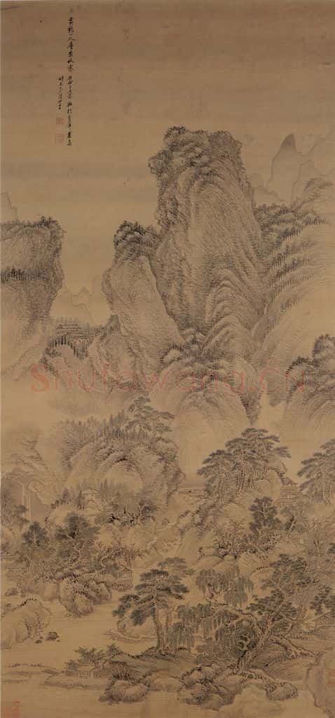 清 王翚《层峦秋霁图轴》书画作品