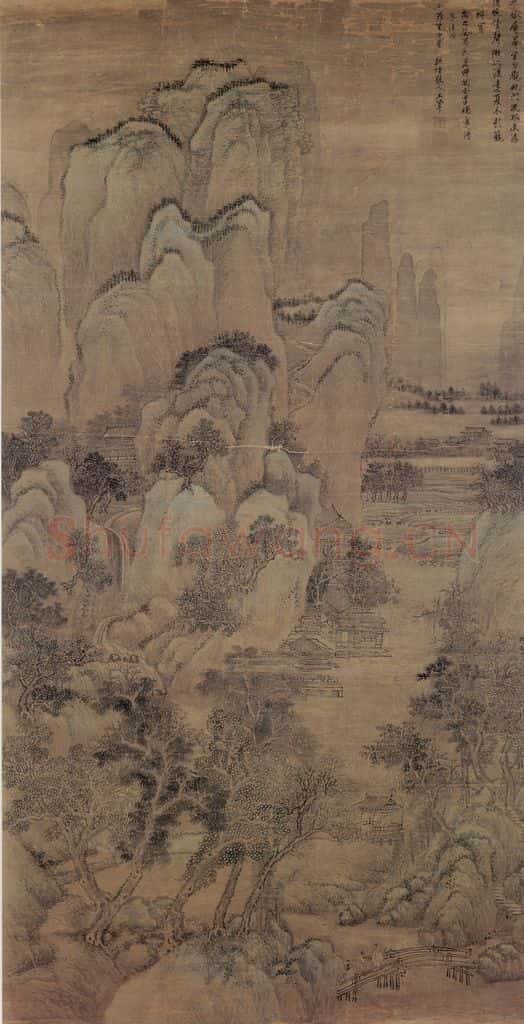 清 王翚《仿关仝山水图轴》书画作品