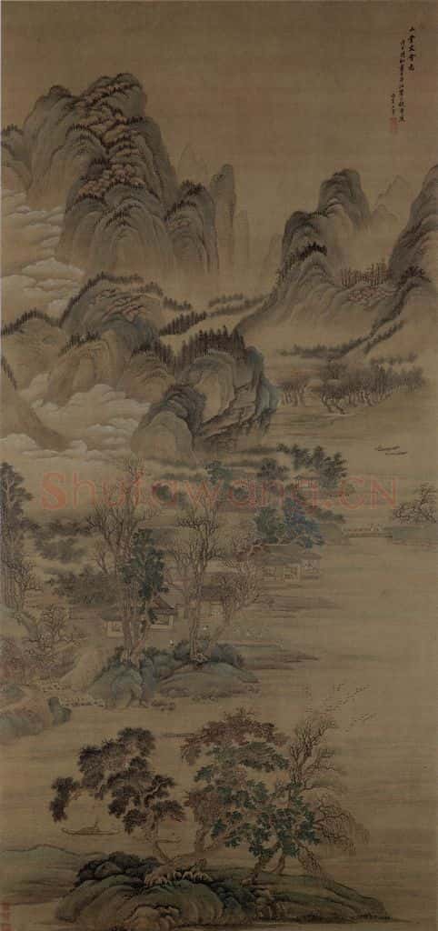 清 王翚《山堂文惠图轴》书画作品