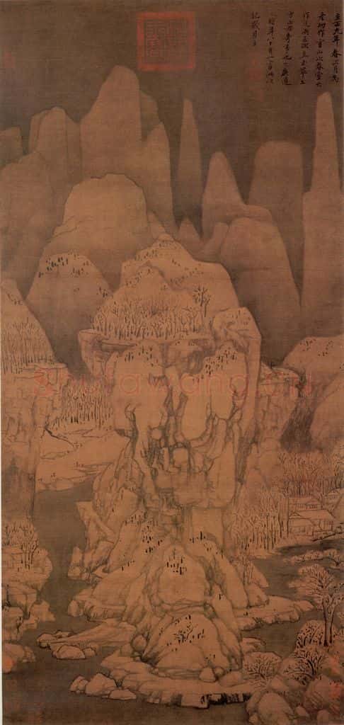 元朝 黄公望《九峰雪霁图》书画作品