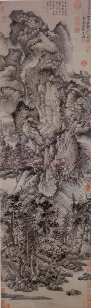 元朝 王蒙《青卞隐居图》书画作品
