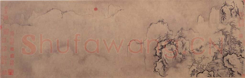 元朝 黄公望《快雪时晴图》书画作品