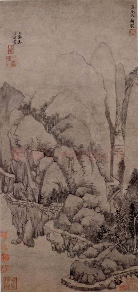 元朝 黄公望《富春大领图》书画作品