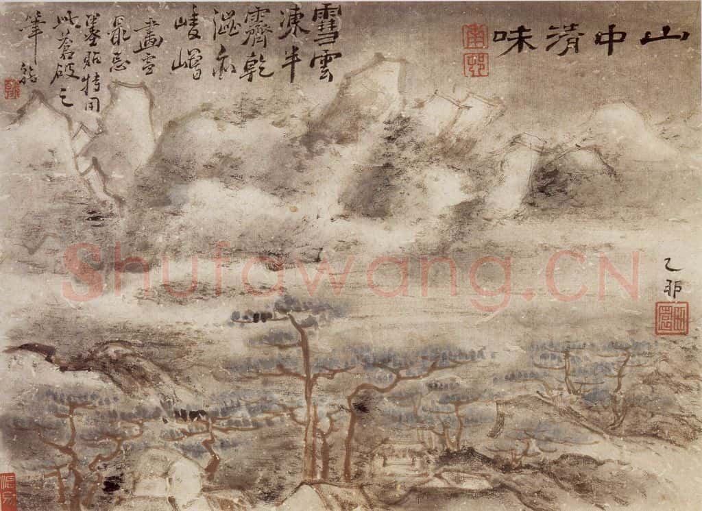 清 高凤翰《山水花卉册八开》书画作品