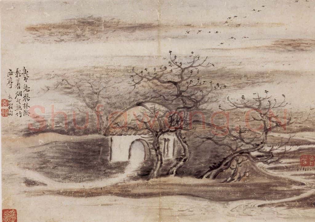 清 高凤翰《山水花卉册八开》书画作品