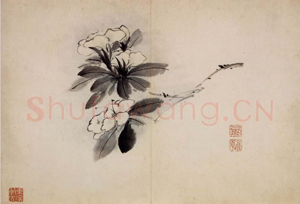 清 高凤翰《花卉册十开》书画作品