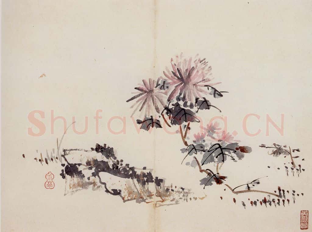 清 高凤翰《花卉册十开》书画作品