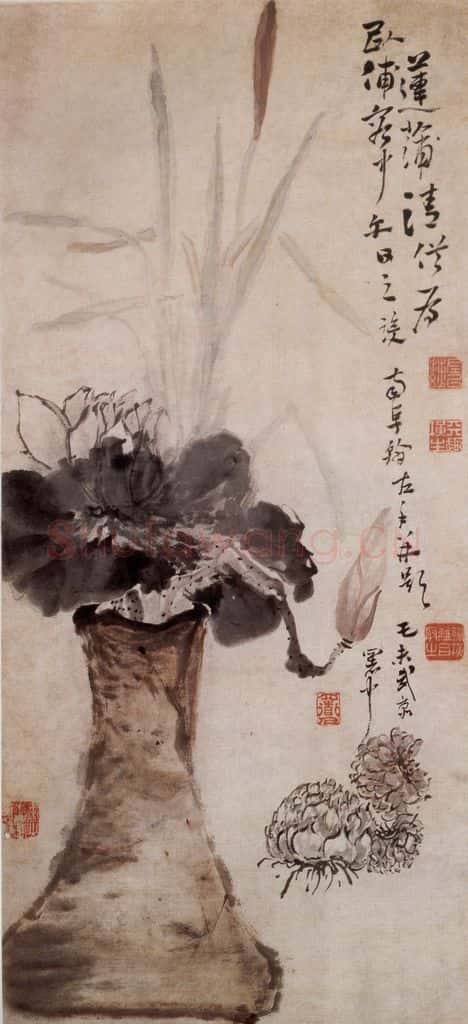清 高凤翰《莲浦清供图》书画作品