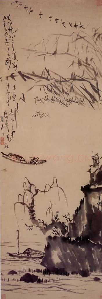 清 高凤翰《湾上送别图》书画作品