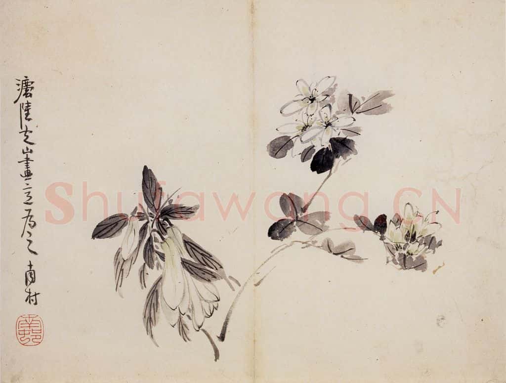 清 高凤翰《花卉册十开》书画作品