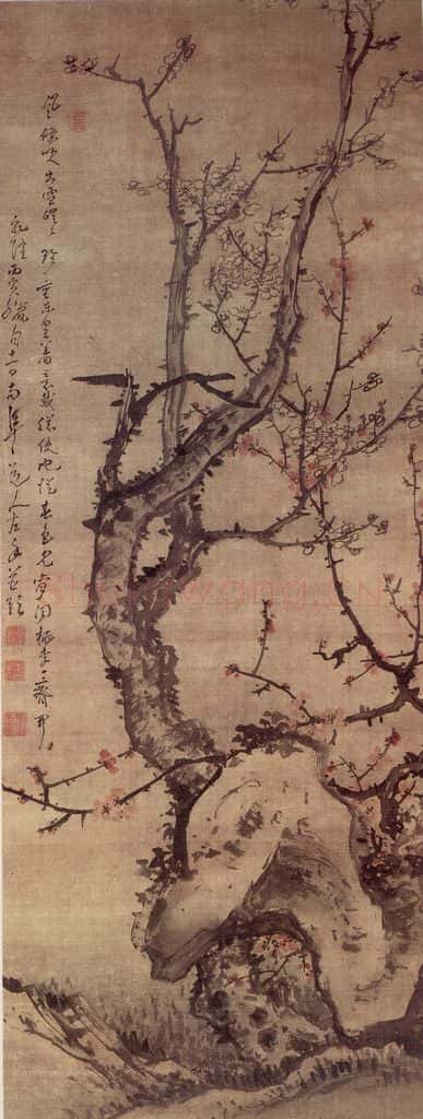 清 高凤翰《梅石图》书画作品