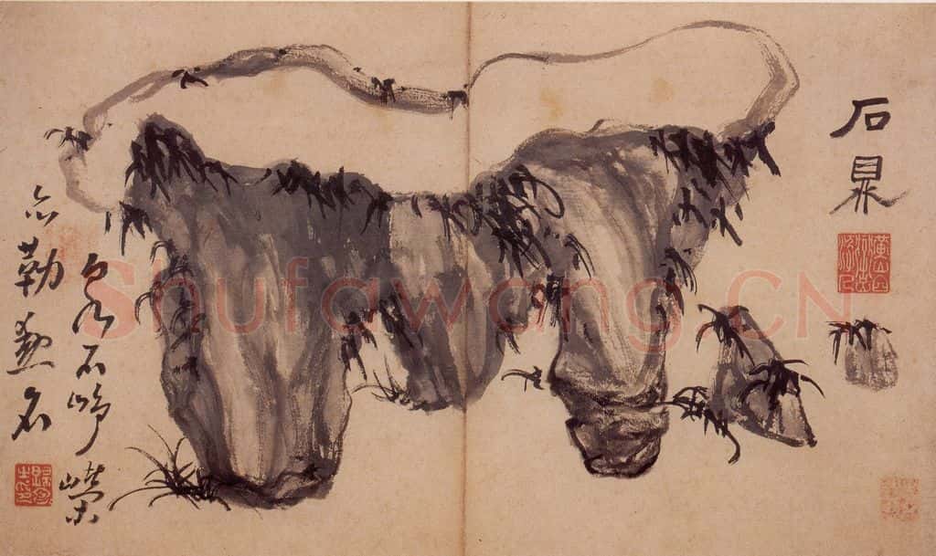 清 高凤翰《怪石图》书画作品