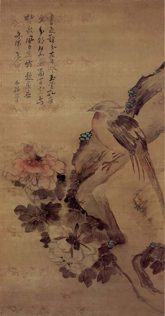 清 高凤翰《牡丹锦鸡图》书画作品