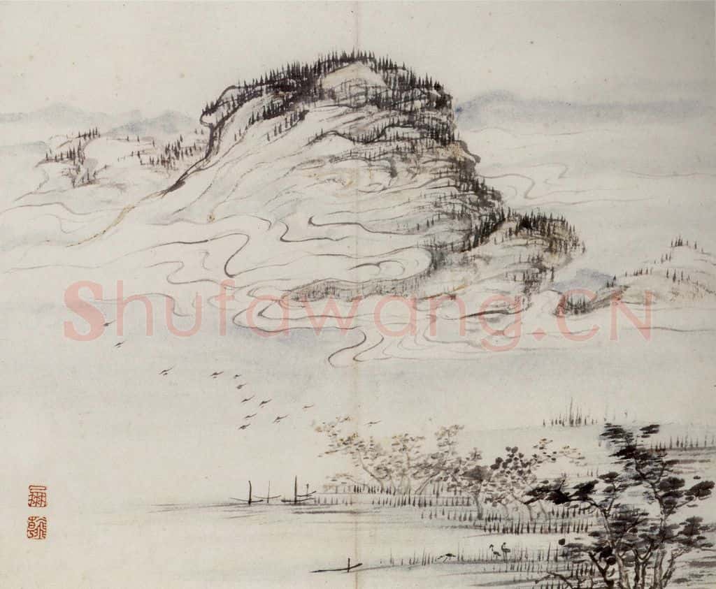 清 高凤翰《山水花卉册》书画作品